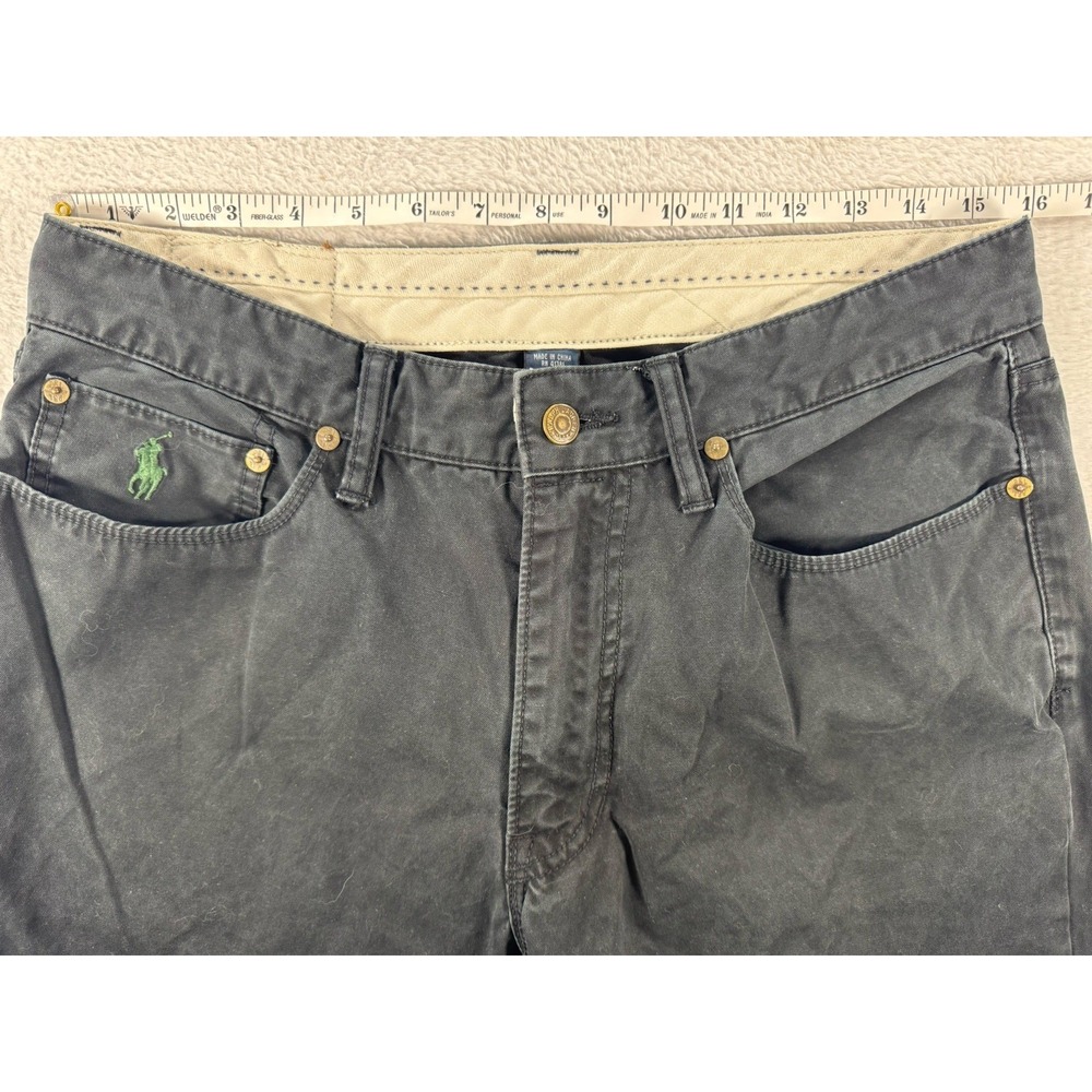 Polo Ralph Lauren Chino Pants Mens 33x32 Black Straight Cotton Casual - Picture 10 of 13